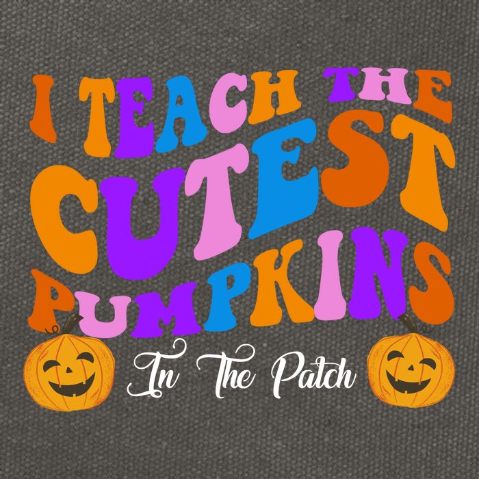 I Teach The Cutest Pumpkins In The Patch Halloween Teacher Cotton Canvas Backpack
