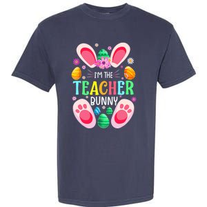 I'm The Teacher Bunny Face Cute Easter Day Funny Rabbit Eggs Garment-Dyed Heavyweight T-Shirt