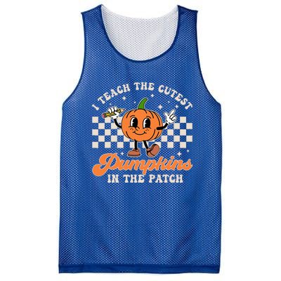 I Teach The Cutest Pumpkins In The Patch Teacher Halloween Mesh Reversible Basketball Jersey Tank