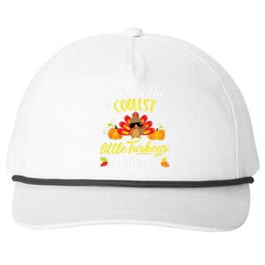 I Teach The Coolest Turkeys The Flock Thanksgiving Teacher Snapback Five-Panel Rope Hat