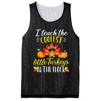 I Teach The Coolest Turkeys The Flock Thanksgiving Teacher Mesh Reversible Basketball Jersey Tank