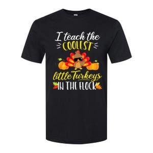 I Teach The Coolest Turkeys The Flock Thanksgiving Teacher Softstyle CVC T-Shirt