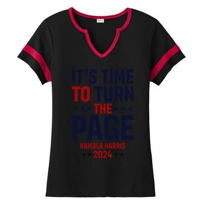 ItS Time To Turn The Page Kamala Harris For President 2024 Ladies Halftime Notch Neck Tee