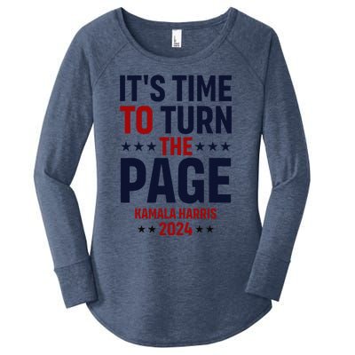 ItS Time To Turn The Page Kamala Harris For President 2024 Women's Perfect Tri Tunic Long Sleeve Shirt