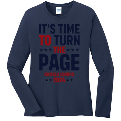 ItS Time To Turn The Page Kamala Harris For President 2024 Ladies Long Sleeve Shirt