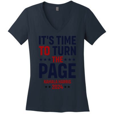 ItS Time To Turn The Page Kamala Harris For President 2024 Women's V-Neck T-Shirt