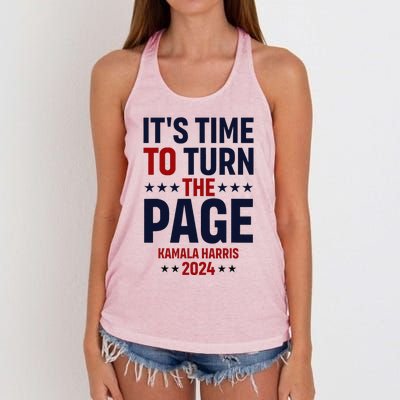 ItS Time To Turn The Page Kamala Harris For President 2024 Women's Knotted Racerback Tank