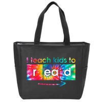 I Teach To Read Tie Dye Science of Reading Zip Tote Bag