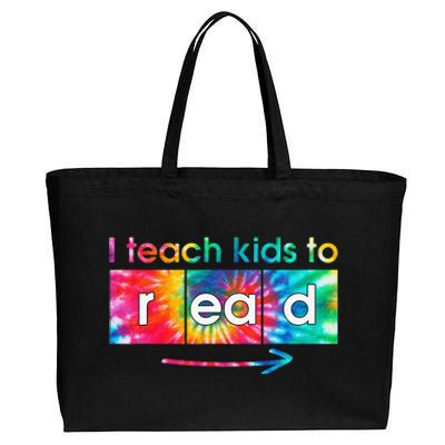 I Teach To Read Tie Dye Science of Reading Cotton Canvas Jumbo Tote