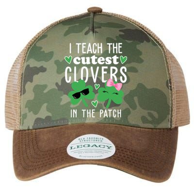 I Teach The Cutest Clovers In The Patch St Patrick's Day Teacher Legacy Tie Dye Trucker Hat