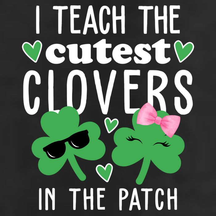 I Teach The Cutest Clovers In The Patch St Patrick's Day Teacher 7 Panel Mesh Trucker Snapback Hat