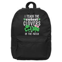 I Teach The Cutest Clovers In The Patch St Patrick's Day Teacher 16 in Basic Backpack