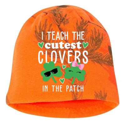 I Teach The Cutest Clovers In The Patch St Patrick's Day Teacher Kati - Camo Knit Beanie