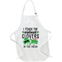 I Teach The Cutest Clovers In The Patch St Patrick's Day Teacher Full-Length Apron With Pockets