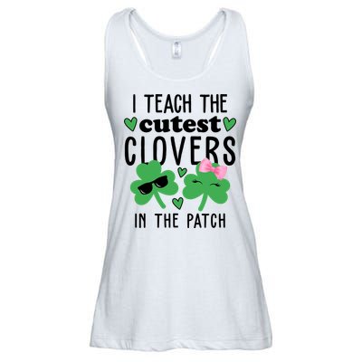 I Teach The Cutest Clovers In The Patch St Patrick's Day Teacher Ladies Essential Flowy Tank