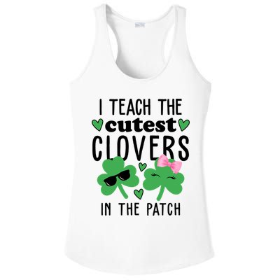 I Teach The Cutest Clovers In The Patch St Patrick's Day Teacher Ladies PosiCharge Competitor Racerback Tank