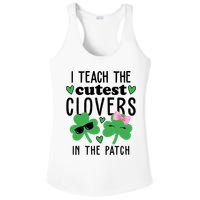 I Teach The Cutest Clovers In The Patch St Patrick's Day Teacher Ladies PosiCharge Competitor Racerback Tank