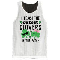 I Teach The Cutest Clovers In The Patch St Patrick's Day Teacher Mesh Reversible Basketball Jersey Tank