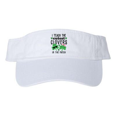 I Teach The Cutest Clovers In The Patch St Patrick's Day Teacher Valucap Bio-Washed Visor