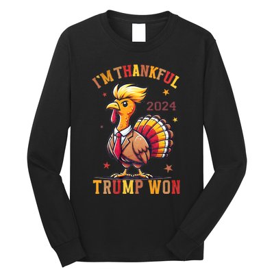 IM Thankful Trump Won 2024 Took American Back Thanksgiving Long Sleeve Shirt