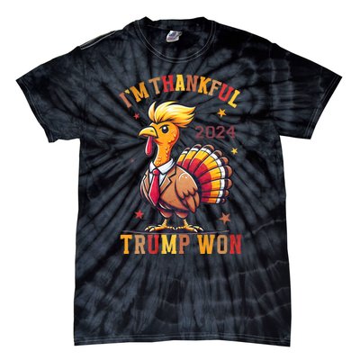 IM Thankful Trump Won 2024 Took American Back Thanksgiving Tie-Dye T-Shirt