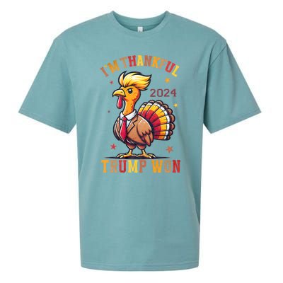 IM Thankful Trump Won 2024 Took American Back Thanksgiving Sueded Cloud Jersey T-Shirt