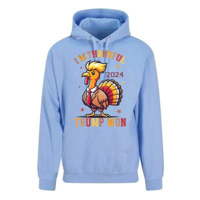 IM Thankful Trump Won 2024 Took American Back Thanksgiving Unisex Surf Hoodie