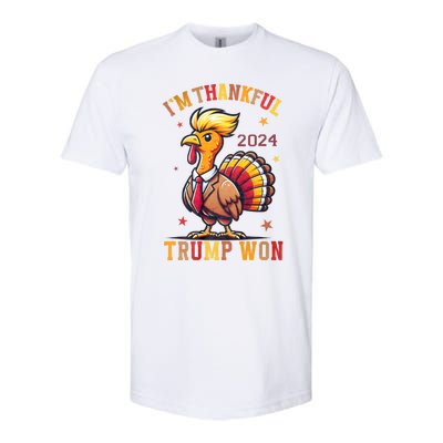 IM Thankful Trump Won 2024 Took American Back Thanksgiving Softstyle CVC T-Shirt