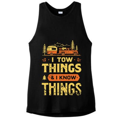I Tow Things And I Know Things Ladies PosiCharge Tri-Blend Wicking Tank