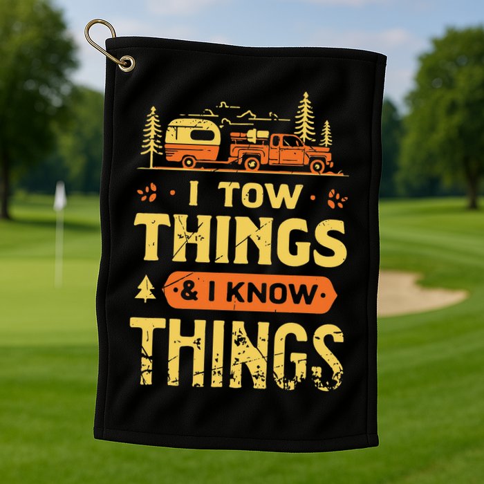 I Tow Things And I Know Things Golf Towel