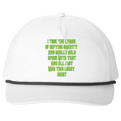 I Took The Lyrics Of Defying Gravity And Really Held Space With That Snapback Five-Panel Rope Hat