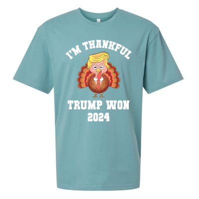 IM Thankful Trump Won 2024 Took American Back Thanksgiving Sueded Cloud Jersey T-Shirt