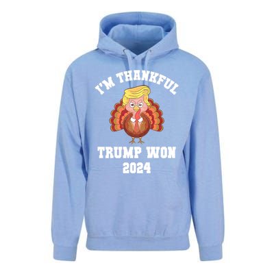 IM Thankful Trump Won 2024 Took American Back Thanksgiving Unisex Surf Hoodie