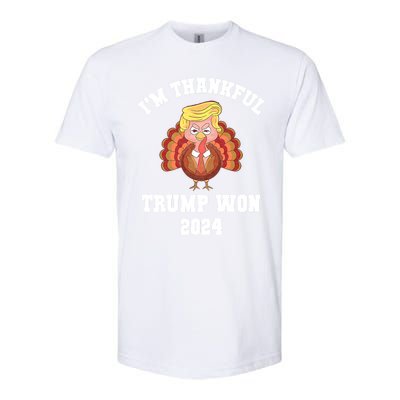 IM Thankful Trump Won 2024 Took American Back Thanksgiving Softstyle CVC T-Shirt