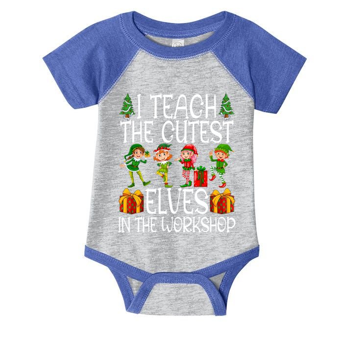 I Teach The Cutest In The Workshop Christmas Teacher Cool Gift Infant Baby Jersey Bodysuit