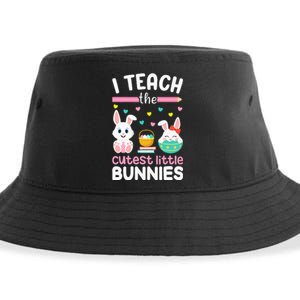 I Teach The Cutest Little Bunnies Teacher Easter Bunny Sustainable Bucket Hat