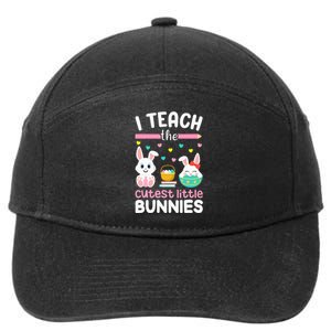 I Teach The Cutest Little Bunnies Teacher Easter Bunny 7-Panel Snapback Hat