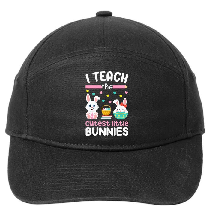 I Teach The Cutest Little Bunnies Teacher Easter Bunny 7-Panel Snapback Hat