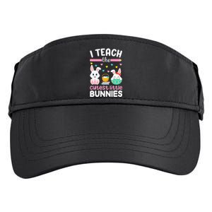 I Teach The Cutest Little Bunnies Teacher Easter Bunny Adult Drive Performance Visor