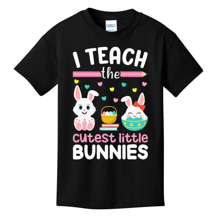 I Teach The Cutest Little Bunnies Teacher Easter Bunny Kids T-Shirt