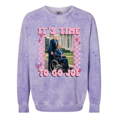 Its Time To Go Joe Funny Trump 2024 Colorblast Crewneck Sweatshirt