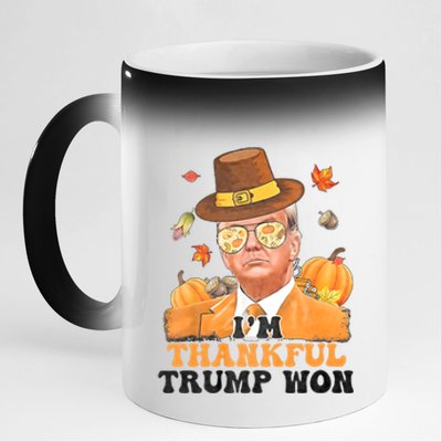 IM Thankful Trump Won 2024 Took American Back Thanksgiving 11oz Black Color Changing Mug