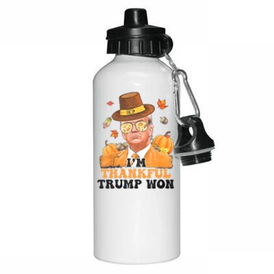 IM Thankful Trump Won 2024 Took American Back Thanksgiving Aluminum Water Bottle