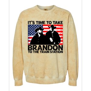 Its Time To Take Brandon To The Train Station Colorblast Crewneck Sweatshirt