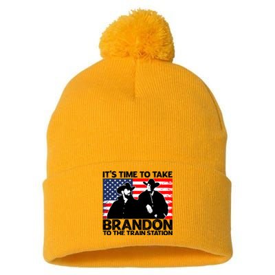 Its Time To Take Brandon To The Train Station Pom Pom 12in Knit Beanie