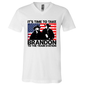 Its Time To Take Brandon To The Train Station V-Neck T-Shirt