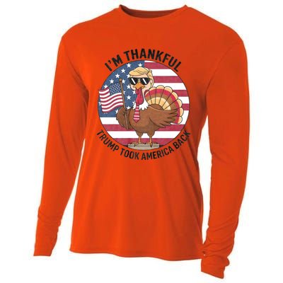 IM Thankful Trump Won 2024 Took American Back Thanksgiving Cooling Performance Long Sleeve Crew