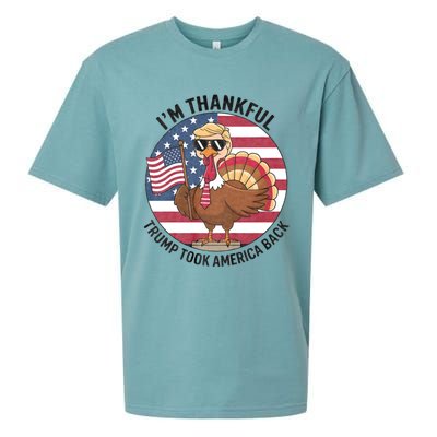 IM Thankful Trump Won 2024 Took American Back Thanksgiving Sueded Cloud Jersey T-Shirt