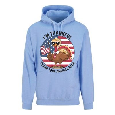 IM Thankful Trump Won 2024 Took American Back Thanksgiving Unisex Surf Hoodie