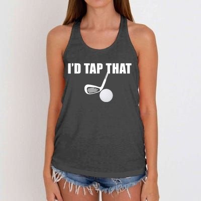 I'd Tap That Funny Golf Ball Tee For Golfing Players Women's Knotted Racerback Tank